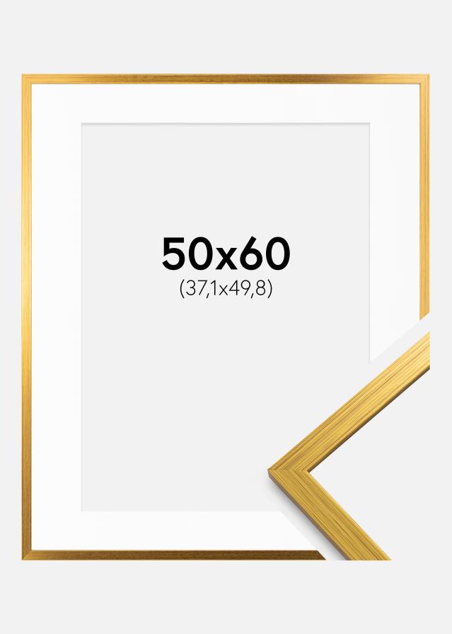 Cadre Edsbyn Or 50x60 cm - Passe-partout Blanc 15x20 inches