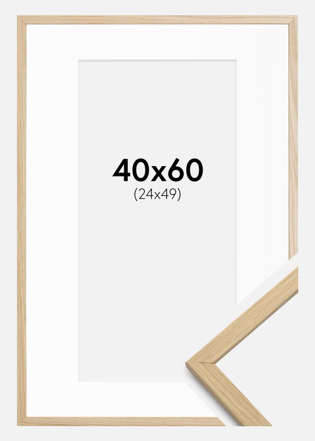 Cadre Edsbyn Chêne 40x60 cm - Passe-partout Blanc 25x50 cm