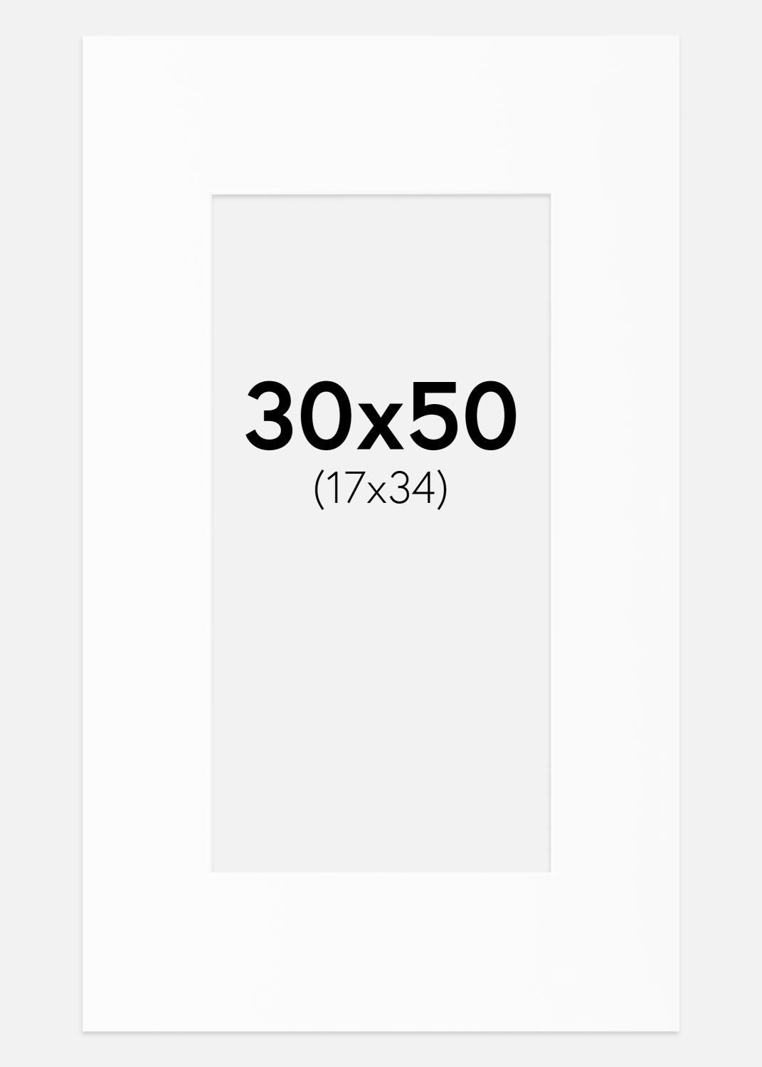Product Image for Passe-partout Blanc Standard (noyau blanc) 30x50 cm (17x34)