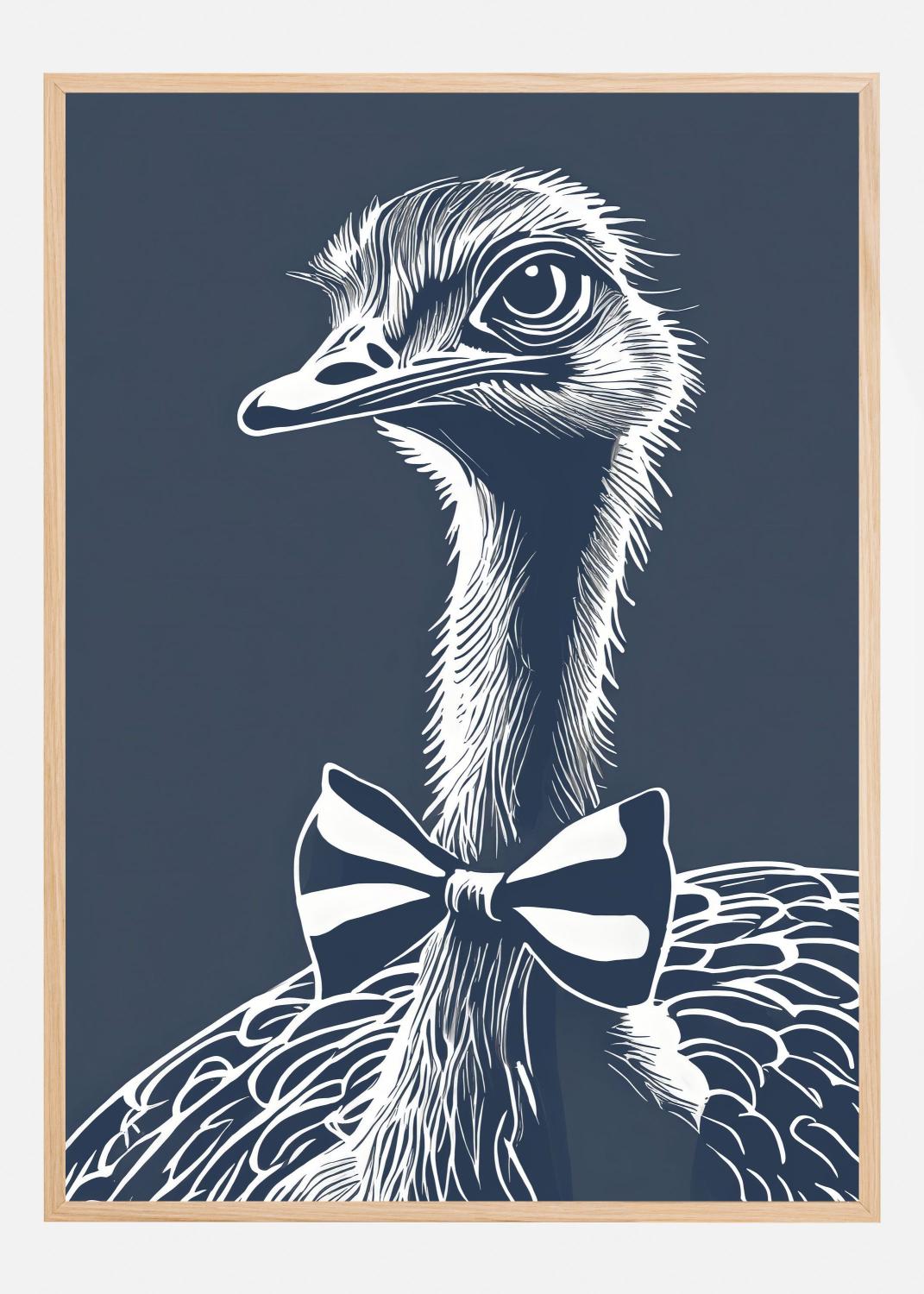 Product Image for Ostrich with bow tie Poster (30x40 cm)