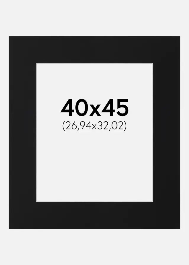 Passe-partout Noir Standard (noyau blanc) 40x45 cm (26,94x32,02)