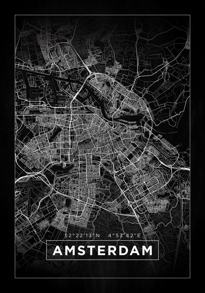 Map - Amsterdam - Black