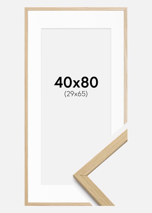 Cadre Edsbyn Chêne 40x80 cm - Passe-partout Blanc 30x66 cm