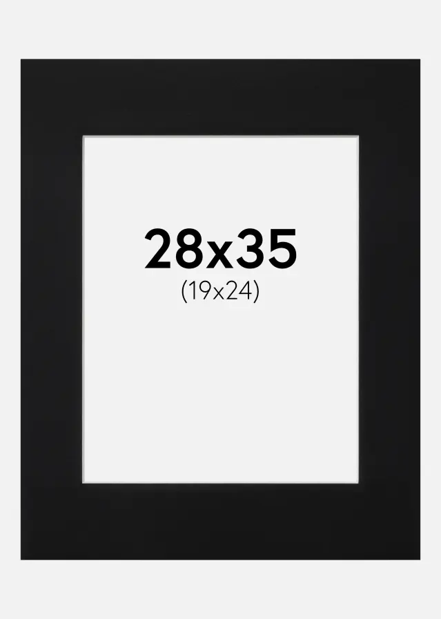 Passe-partout Noir Standard (noyau blanc) 28x35 cm (19x24)