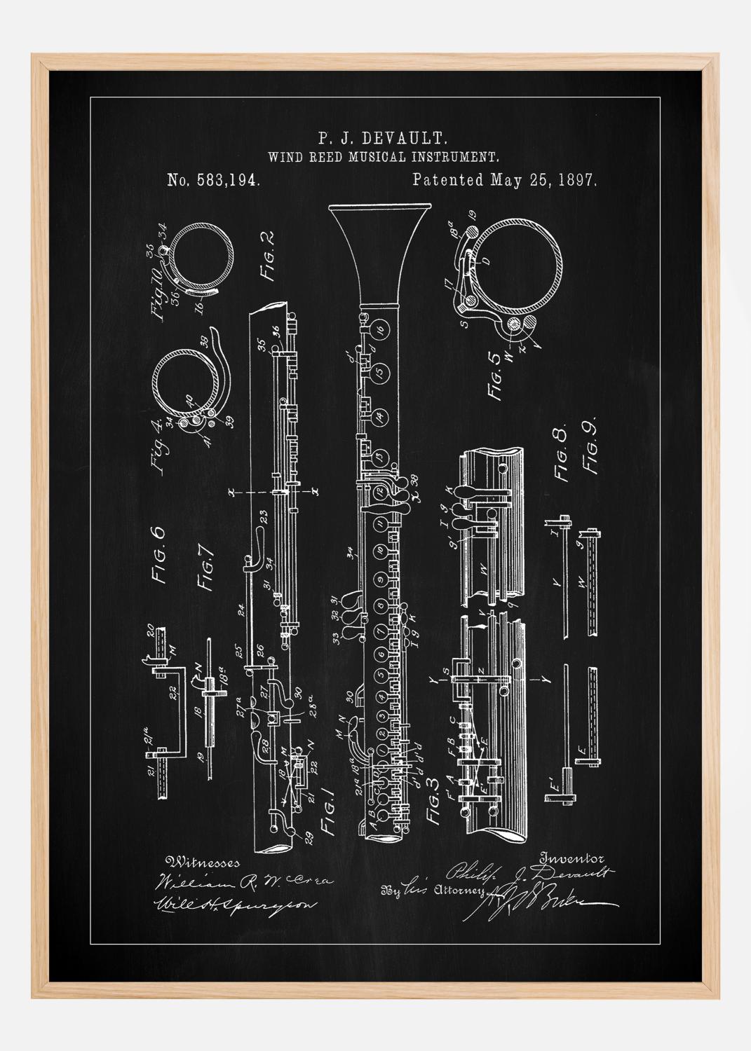 Product Image for Patent Print - Clarinet - Black Poster (40x50 cm)