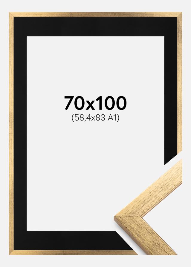 Cadre Stilren Or 70x100 cm - Passe-partout Noir 59,4x84 cm