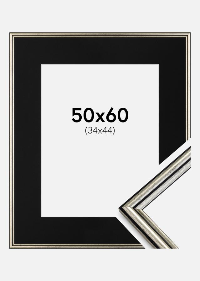 Cadre Horndal Argent 50x60 cm - Passe-partout Noir 35x45 cm