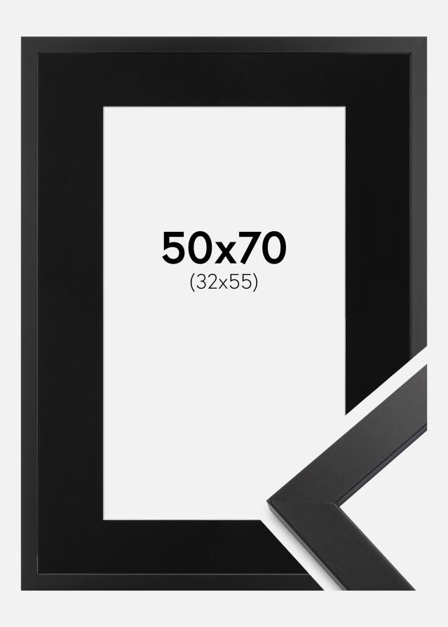 Cadre Black Wood 50x70 cm - Passe-partout Noir 33x56 cm