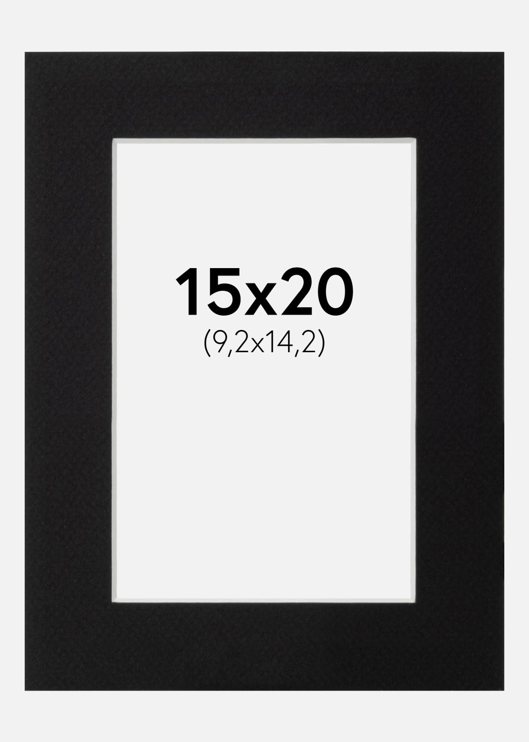 Product Image for Passe-partout Noir Standard (noyau blanc) 15x20 cm (9,2x14,2)