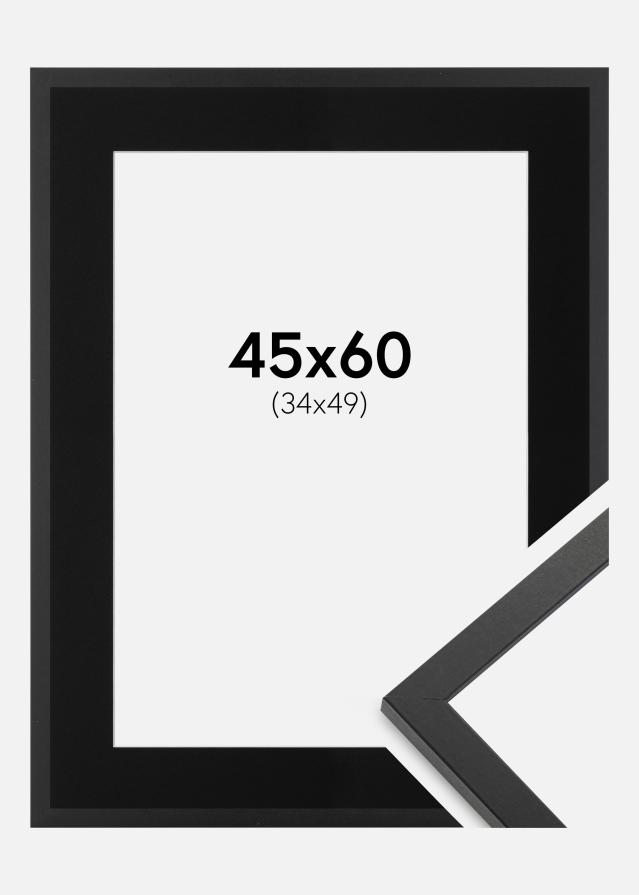 Cadre Trendy Noir 45x60 cm - Passe-partout Noir 35x50 cm