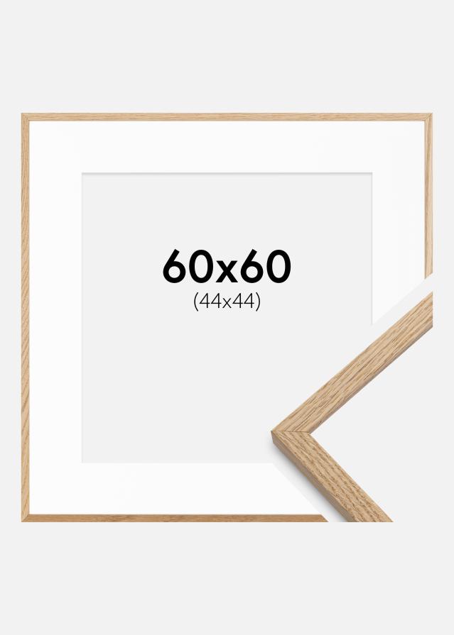 Cadre Oslo Chêne 60x60 cm - Passe-partout Blanc 45x45 cm