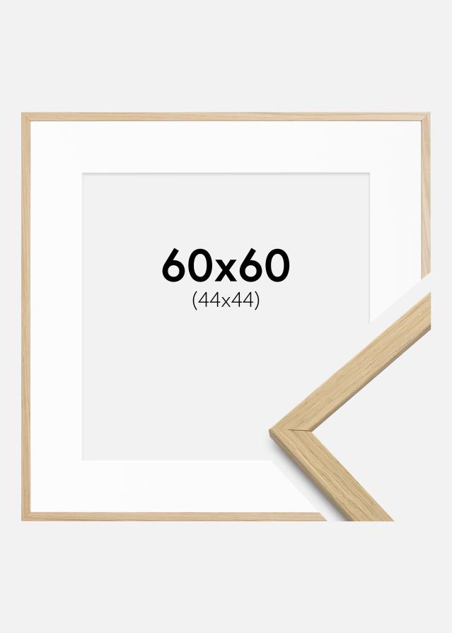 Cadre Edsbyn Chêne 60x60 cm - Passe-partout Blanc 45x45 cm