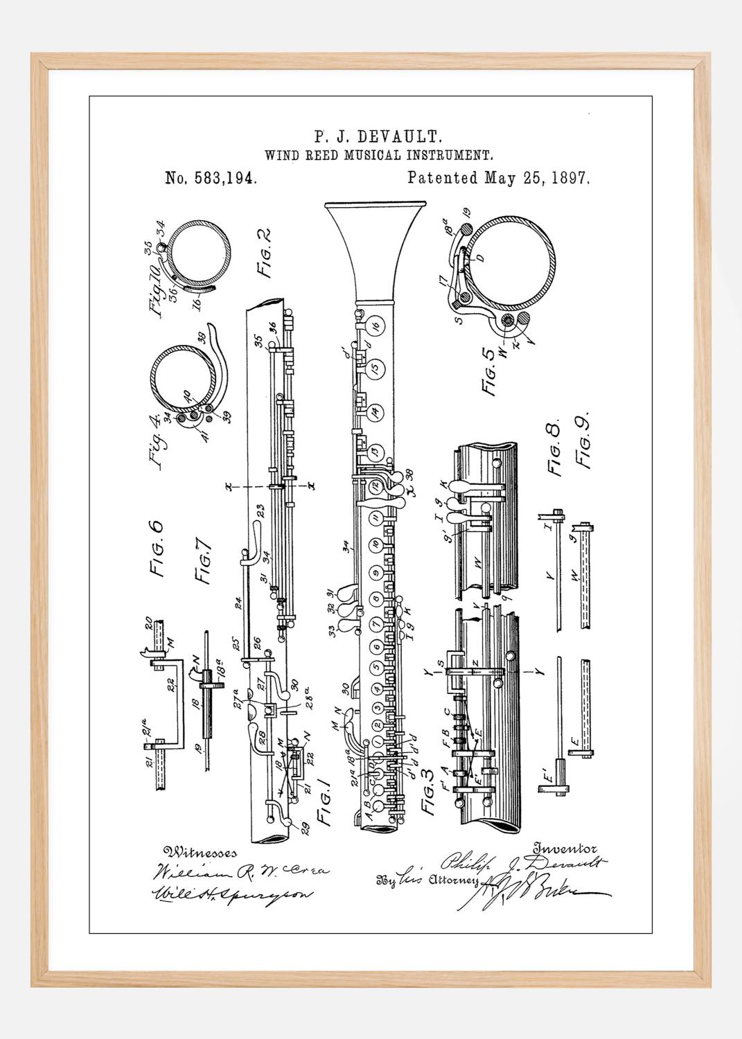 Product Image for Patent Print - Clarinet - White Poster (30x40 cm)