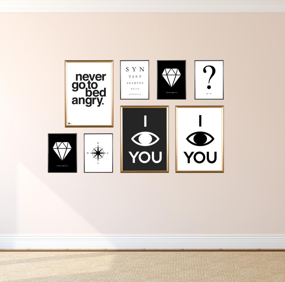 I see you - Svart med vitt tryck Poster