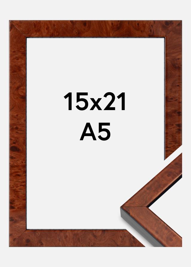 Cadre Hermes Verre acrylique Burr Walnut 15x21 cm (A5)