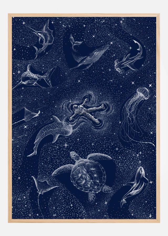 Cosmic Ocean With Astronaut Poster