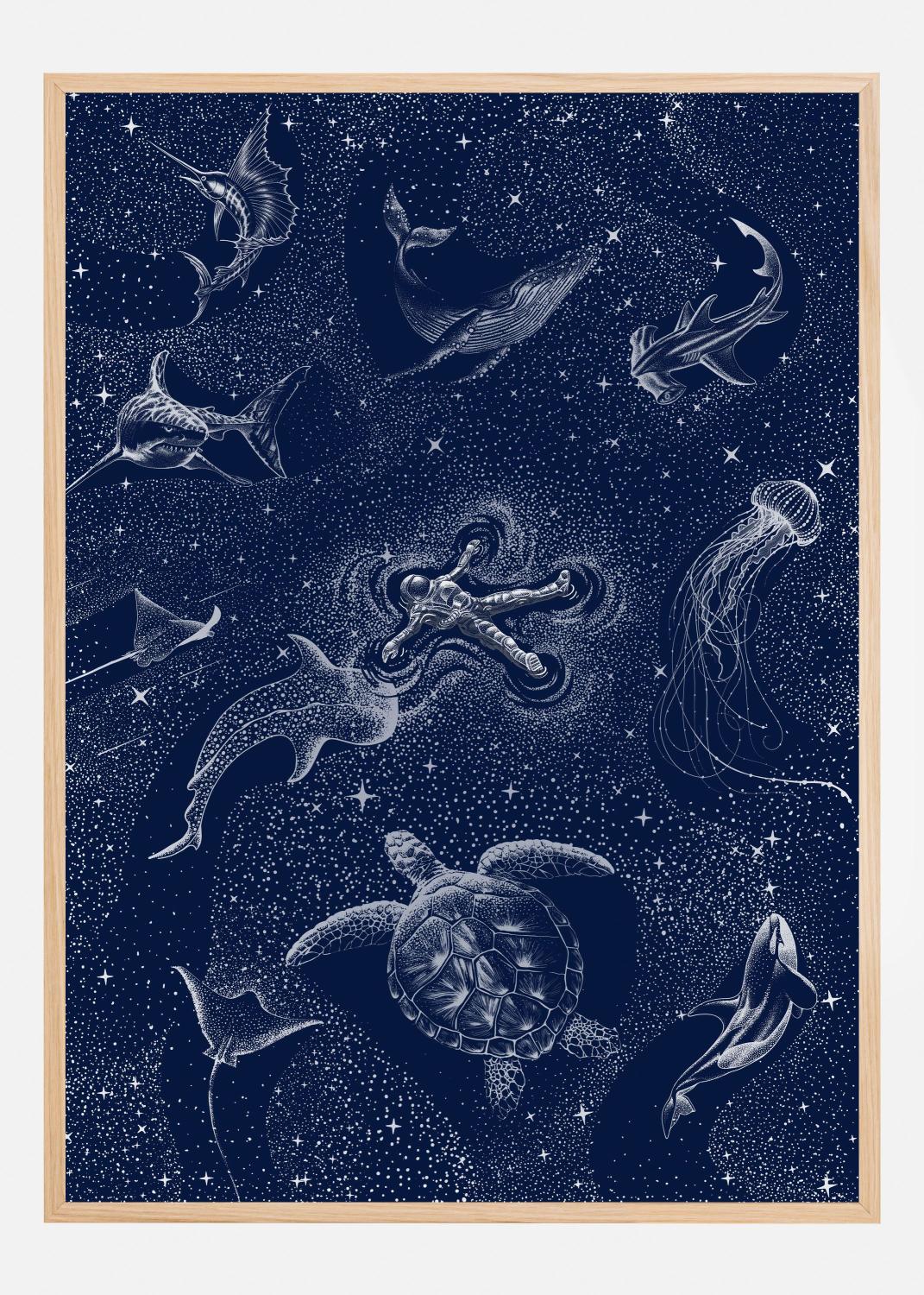 Product Image for Cosmic Ocean With Astronaut Poster (21x29.7 cm (A4))