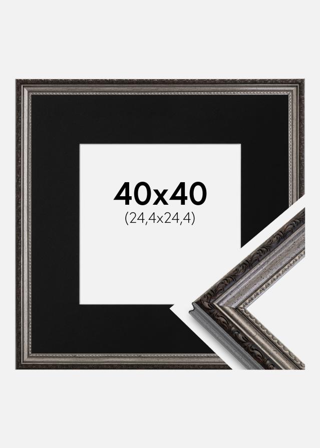Cadre Abisko Argent 40x40 cm - Passe-partout Noir 10x10 pouces