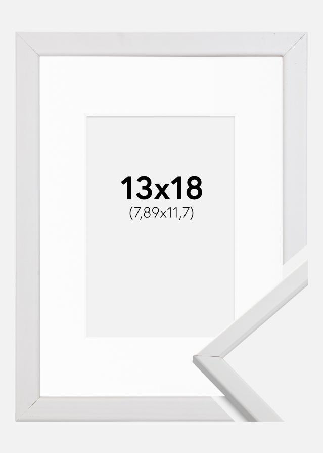 Cadre Galant Blanc 13x18 cm - Passe-partout Blanc 3,5x5 pouces