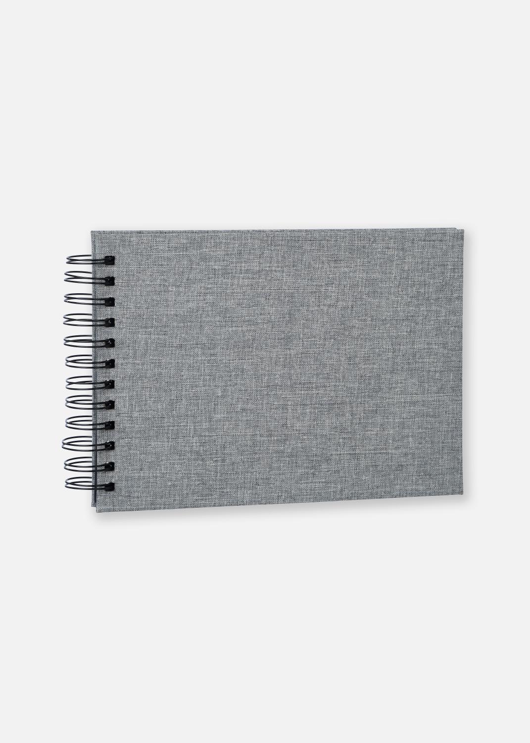 Product Image for Base Line Canevas Wire-O Gris 23x17 cm (40 pages noires / 20 feuilles)