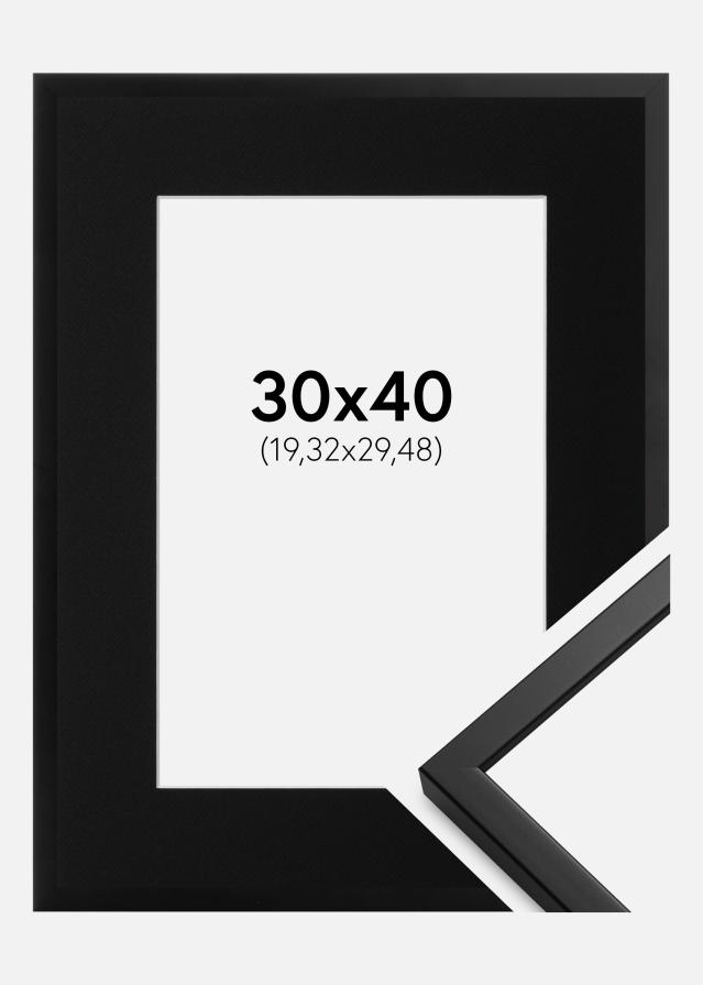 Cadre Oslo Noir 30x40 cm - Passe-partout Noir 8x12 pouces