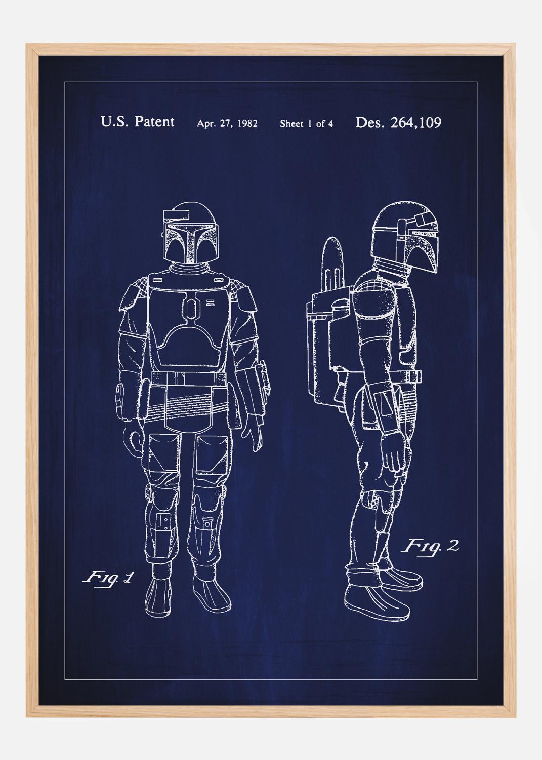 Product Image for Dessin de brevet - Star Wars - Boba Fett - Bleu Poster (21x29,7 cm (A4))