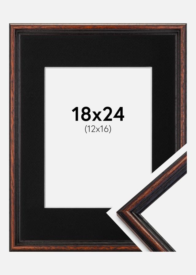 Cadre Horndal Noyer 18x24 cm - Passe-partout Noir 13x17 cm