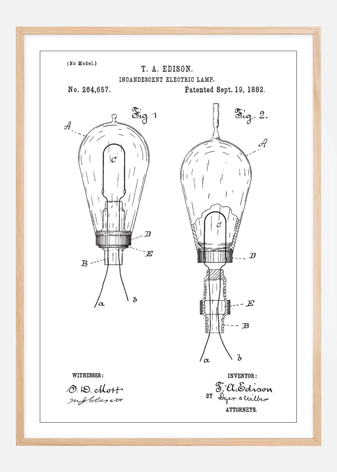 Product Image for Dessin de brevet - Ampoule à incandescence A - Blanc Poster (70x100 cm)