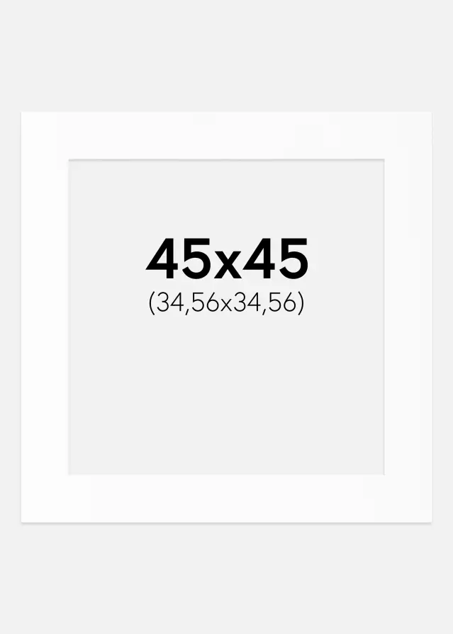 Passe-partout Blanc Standard (noyau blanc) 45x45 cm (34,56x34,56)