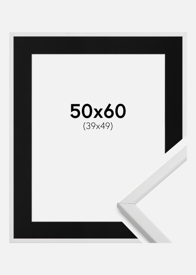 Cadre Galant Blanc 50x60 cm - Passe-partout Noir 40x50 cm