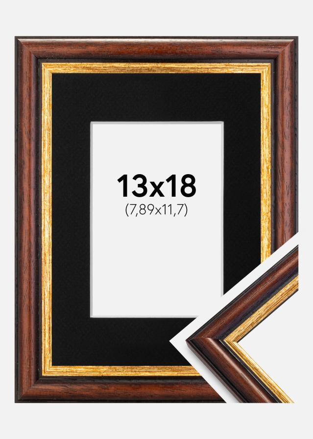 Cadre Siljan Brun 13x18 cm - Passe-partout Noir 3,5x5 pouces
