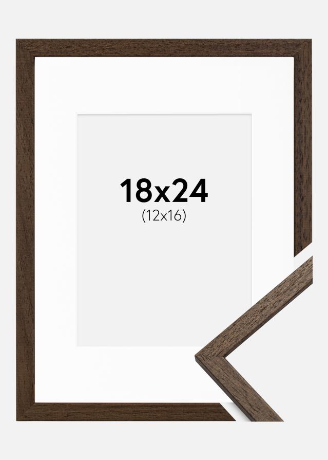 Cadre Edsbyn Noyer 18x24 cm - Passe-partout Blanc 13x17 cm