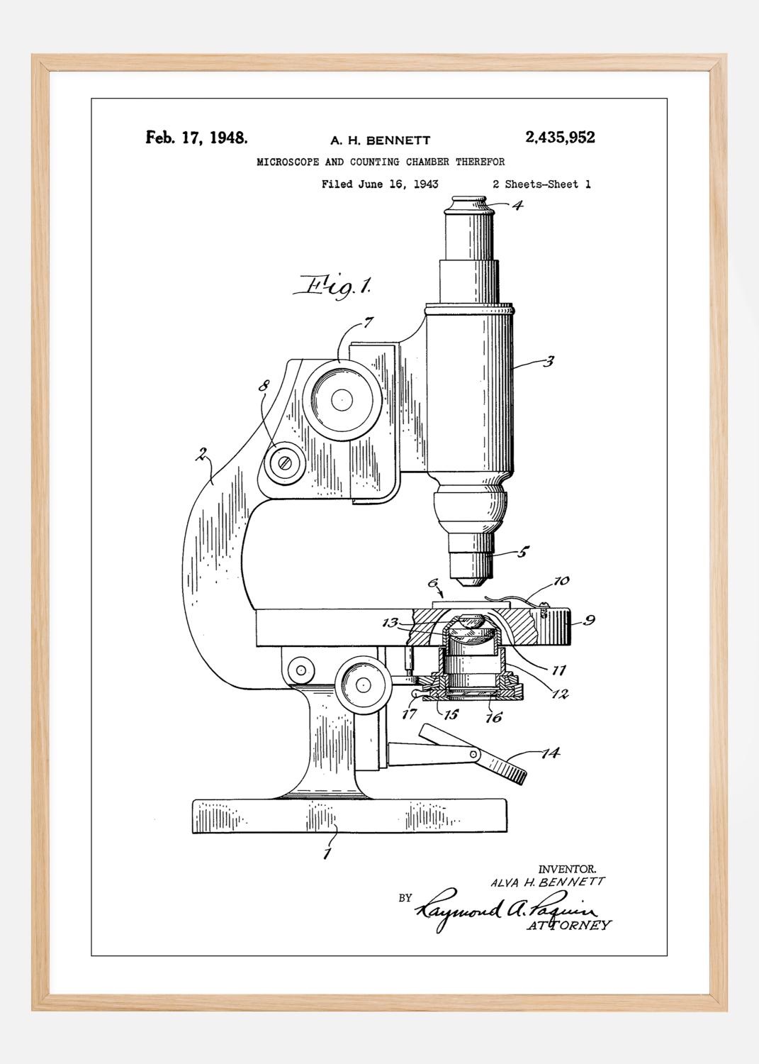 Product Image for Patent Print - Microscope - White Poster (50x70 cm)
