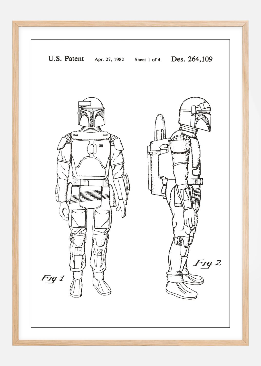 Product Image for Dessin de brevet - Star Wars - Boba Fett - Blanc Poster (21x29,7 cm (A4))
