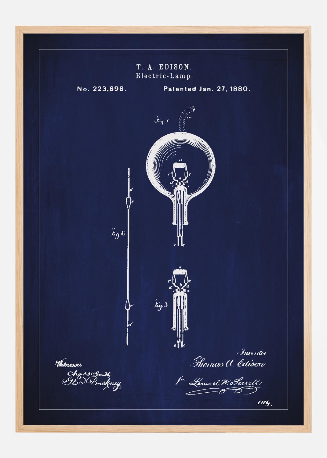 Product Image for Dessin de brevet - Ampoule à incandescence B - Bleu Poster (21x29,7 cm (A4))