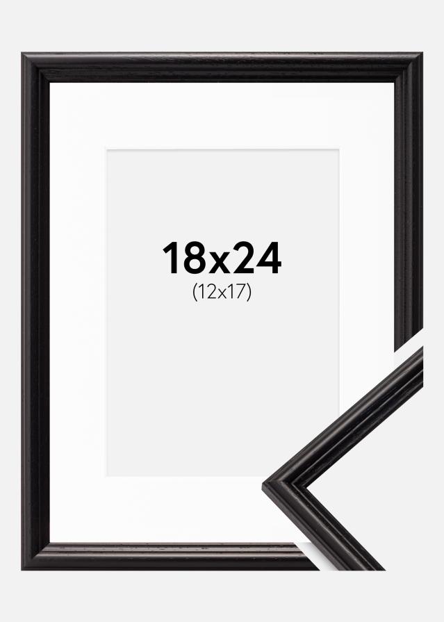 Cadre Horndal Noir 18x24 cm - Passe-partout Blanc 13x18 cm