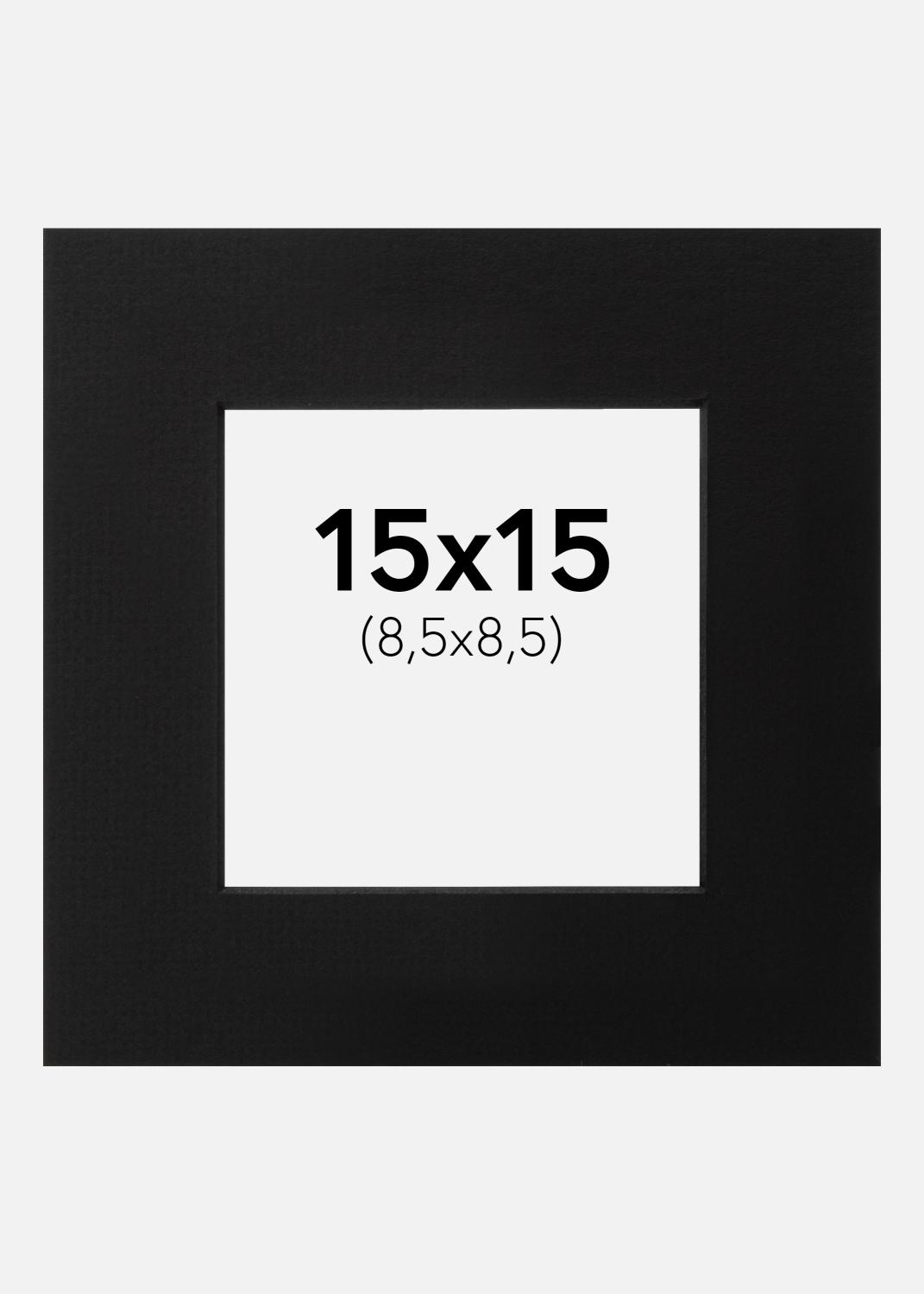 Product Image for Passe-partout Noir (noyau noir) 15x15 cm (8,5x8,5)