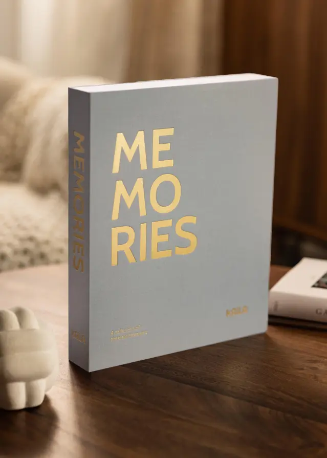 KAILA MEMORIES Grey - Coffee Table Photo Album (60 Pages Noires / 30 Feuilles)