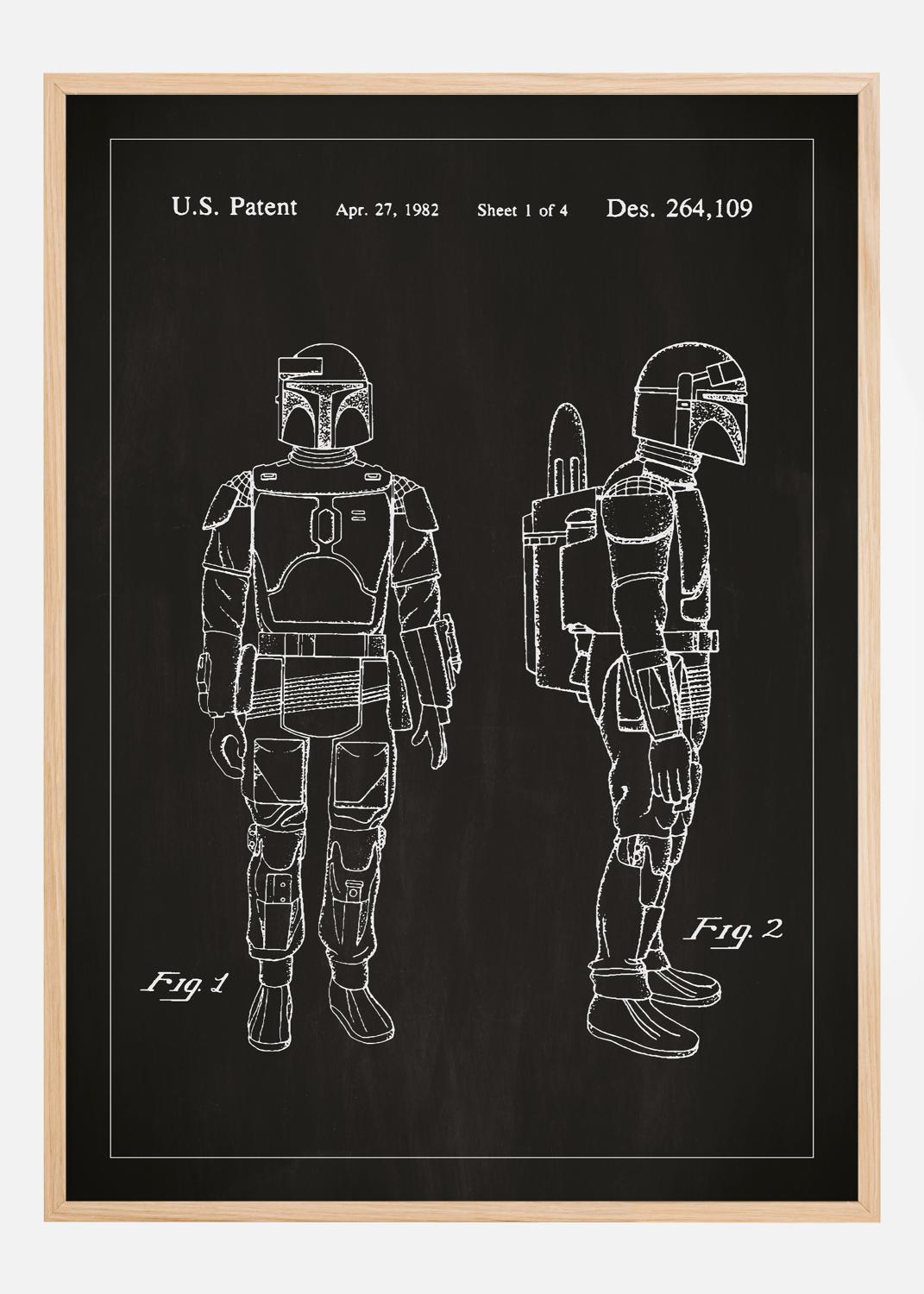 Product Image for Dessin de brevet - Star Wars - Boba Fett - Noir Poster (21x29,7 cm (A4))