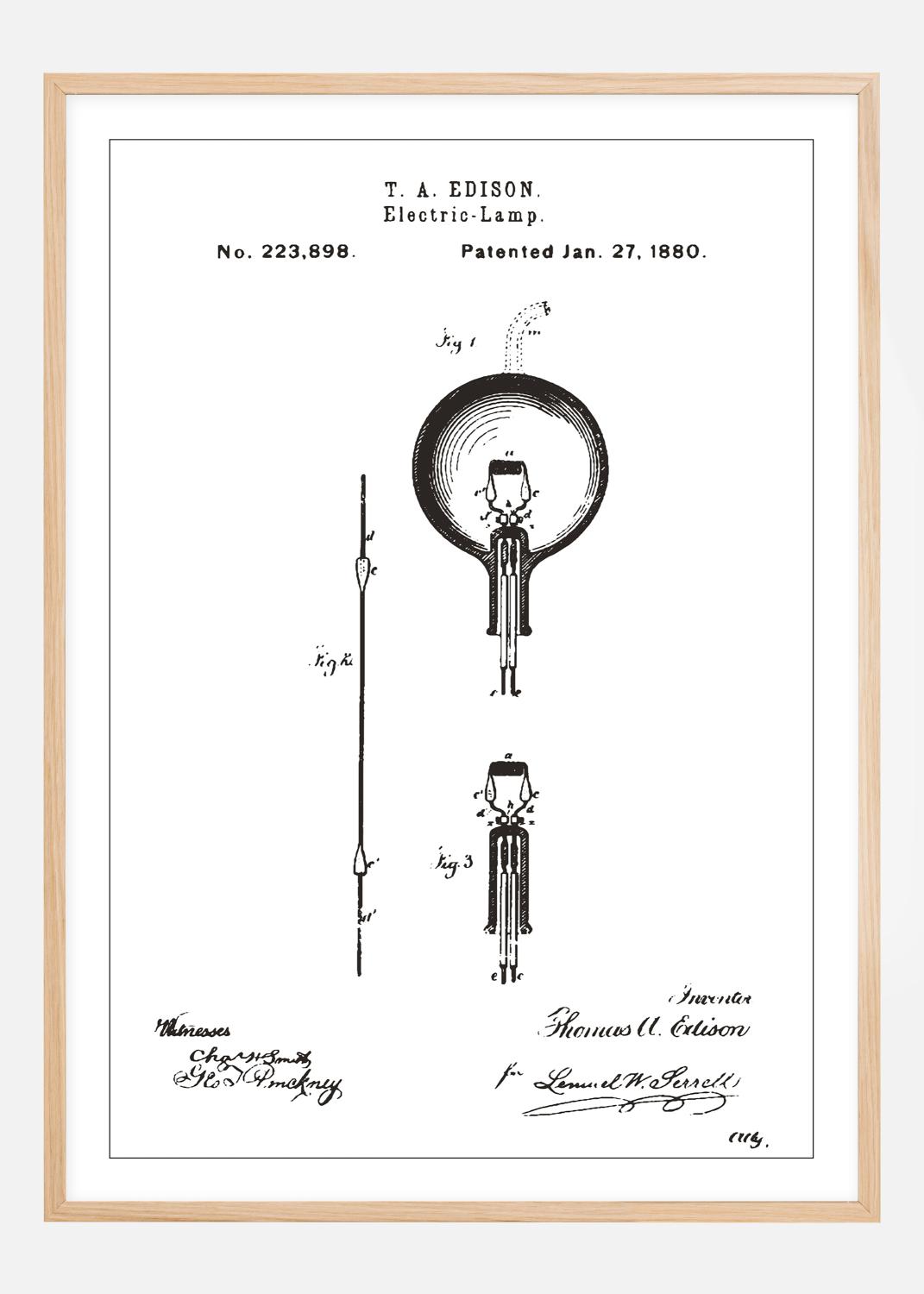 Product Image for Dessin de brevet - Ampoule à incandescence B - Blanc Poster (40x50 cm)