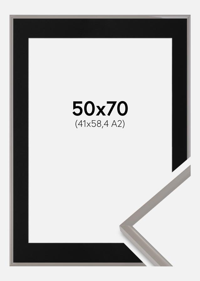 Cadre New Lifestyle Earth Grey 50x70 cm - Passe-partout Noir 42x59,4 cm (A2)