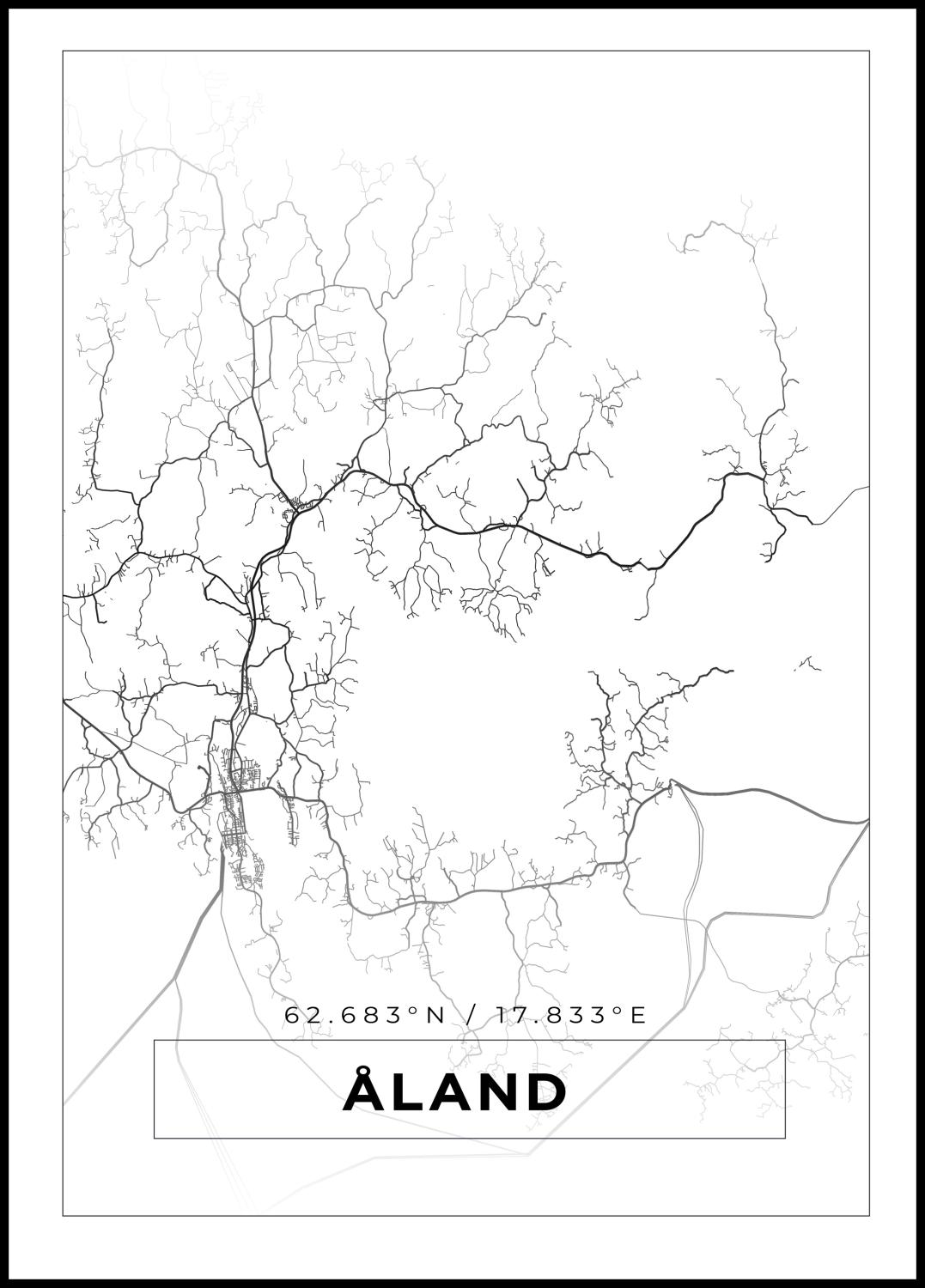 Product Image for Map - Åland - White (21x29,7 cm (A4))