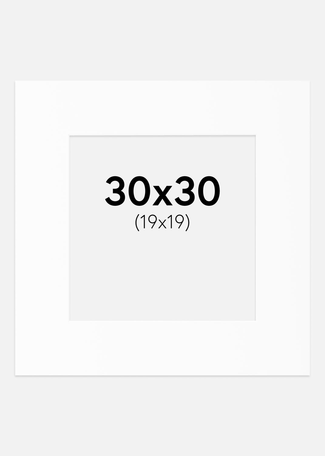 Product Image for Passe-partout Blanc Standard (noyau blanc) 30x30 cm (19x19)