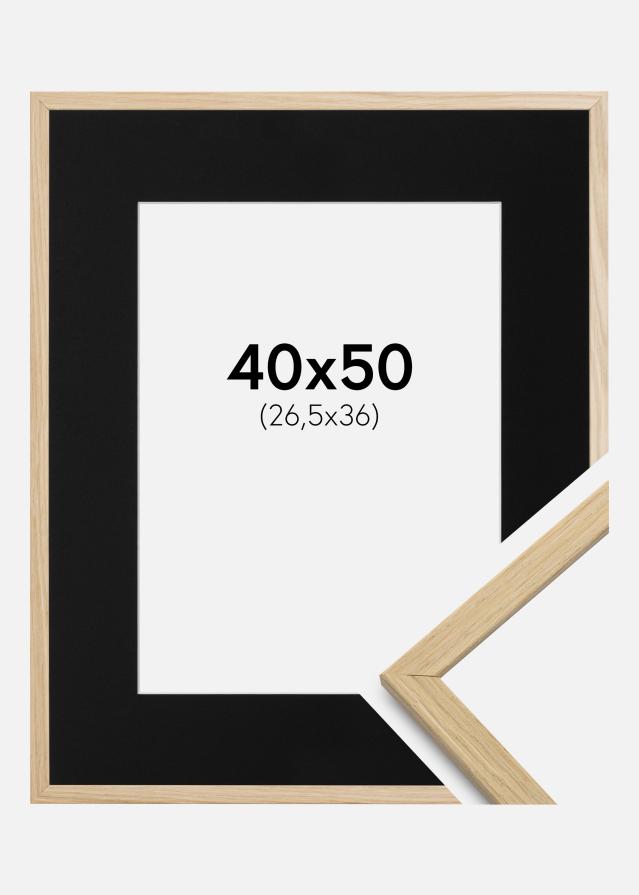 Cadre Edsbyn Chêne 40x50 cm - Passe-partout Noir 27,5x37 cm
