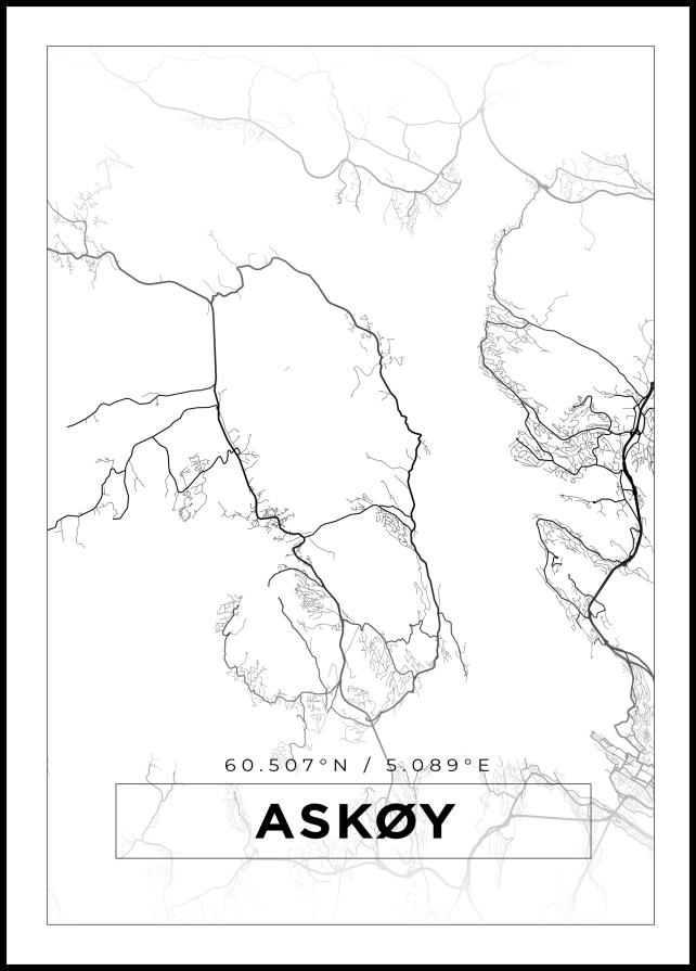 Map - Askøy - White