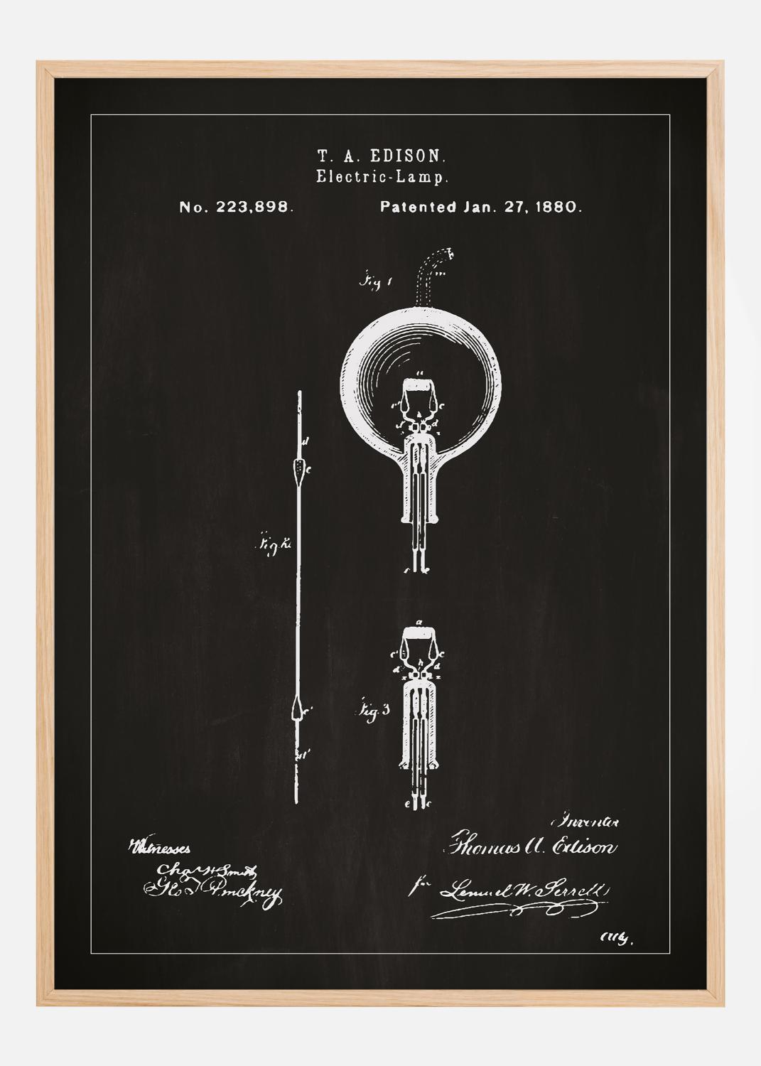 Product Image for Dessin de brevet - Ampoule à incandescence B - Noir Poster (40x50 cm)