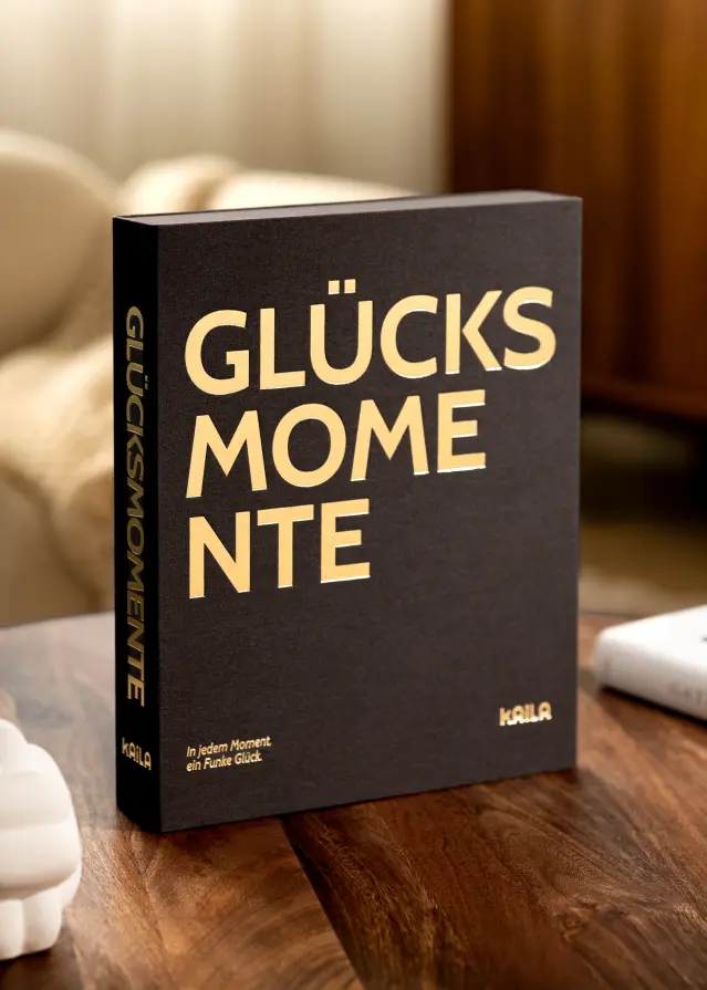 KAILA GLÜCKSMOMENTE Black - Coffee Table Photo Album (60 Pages Noires)