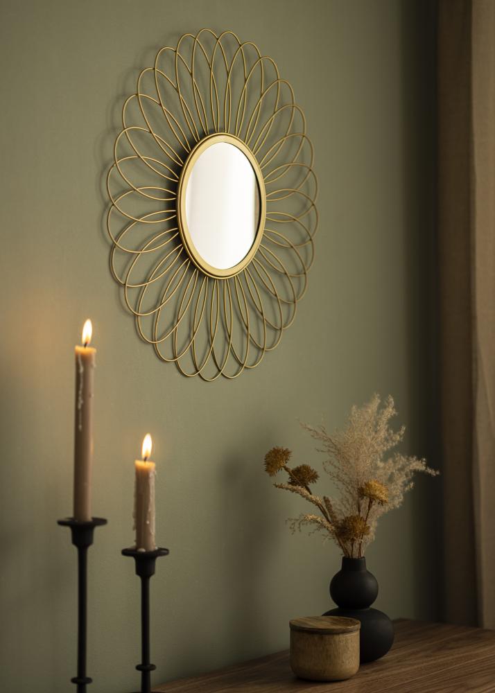 KAILA Miroir Flower - Or diamètre 50 cm