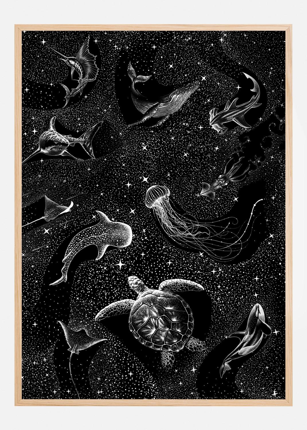 Product Image for Cosmic Ocean  (Black Version) Poster (21x29.7 cm (A4))