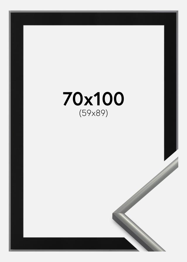 Cadre New Lifestyle Gris clair 70x100 cm - Passe-partout Noir 60x90 cm
